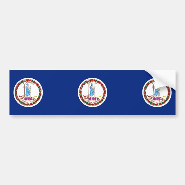 Virginia State Flag Design Bumper Sticker (Front)
