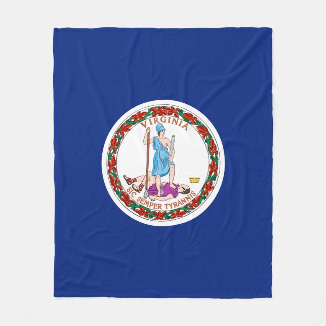 Virginia State Flag Design Fleece Blanket (Front)