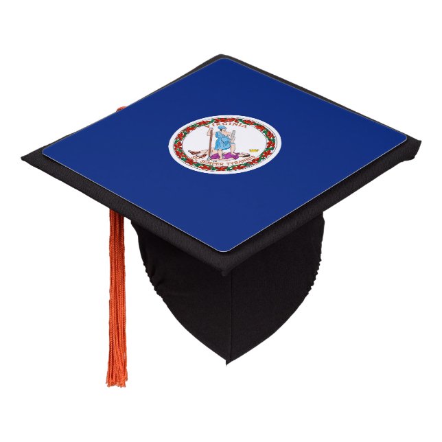 Virginia State Flag Design Graduation Cap Topper (Angled)