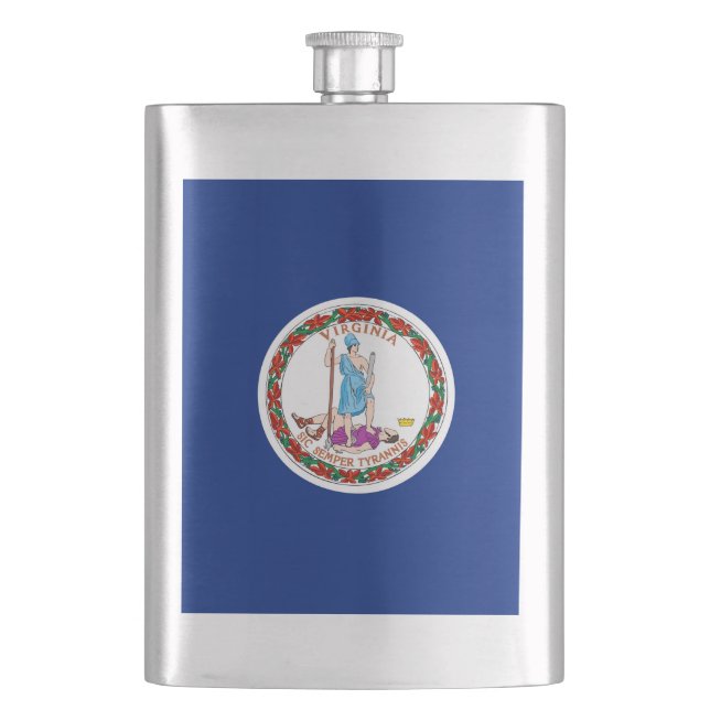 Virginia State Flag Design Hip Flask (Front)