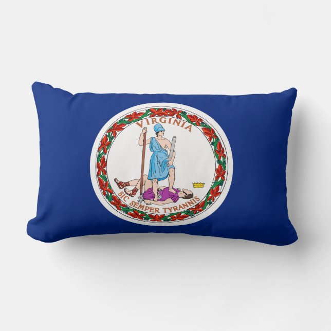 Virginia State Flag Design Lumbar Pillow (Front)