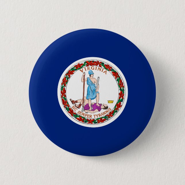 Virginia State Flag Design Pinback Button (Front)