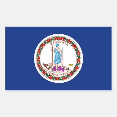 Virginia State Flag Design Rectangular Sticker
