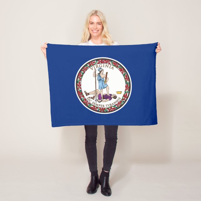 Virginia State Flag Fleece Blanket (In Situ)