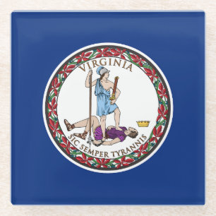 Virginia State Flag Glass Coaster