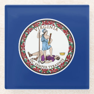 Virginia State Flag Glass Coaster