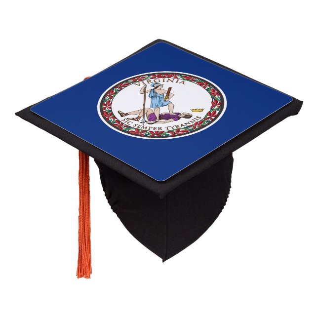 Virginia State Flag Graduation Cap Topper (Angled)