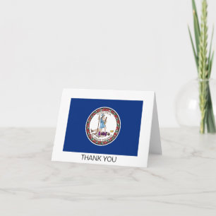 Virginia State Flag Letterpress Thank You Card