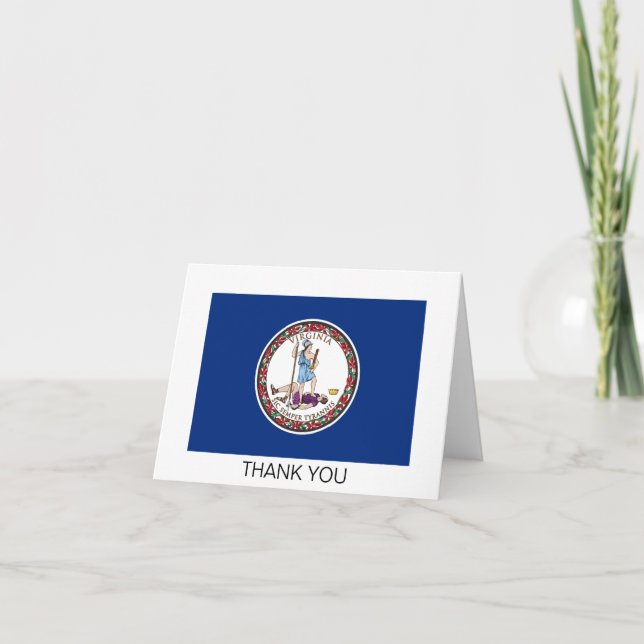Virginia State Flag Letterpress Thank You Card (Front)