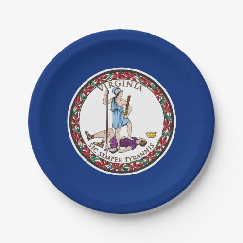 Virginia State Flag Paper Plates