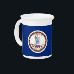 Virginia State Flag Pitcher<br><div class="desc">Pour with pride using our pitcher featuring the flag of Virginia! This elegant pitcher is more than just a drinkware essential; it's a celebration of Virginia’s unique heritage. The iconic Virginia state flag is beautifully displayed on its surface, making this pitcher a standout piece for serving beverages while expressing your...</div>