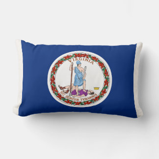 Virginia State Flag Print Patriotic Lumbar Pillow