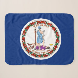 Virginia State Flag Print Patriotic Sherpa Blanket