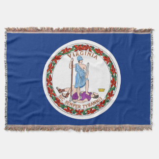 Virginia State Flag Print Patriotic Throw Blanket