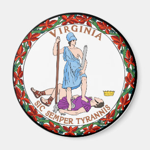 Virginia state flag seal united america country re magnet