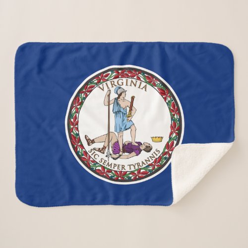 Virginia State Flag Sherpa Blanket
