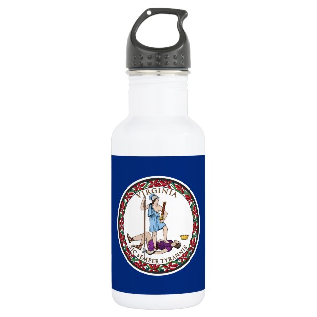 Virginia State Flag Stainless Steel Water Bottle (Front)