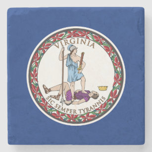 Virginia State Flag Stone Coaster
