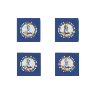 Virginia State Flag Stone Magnet