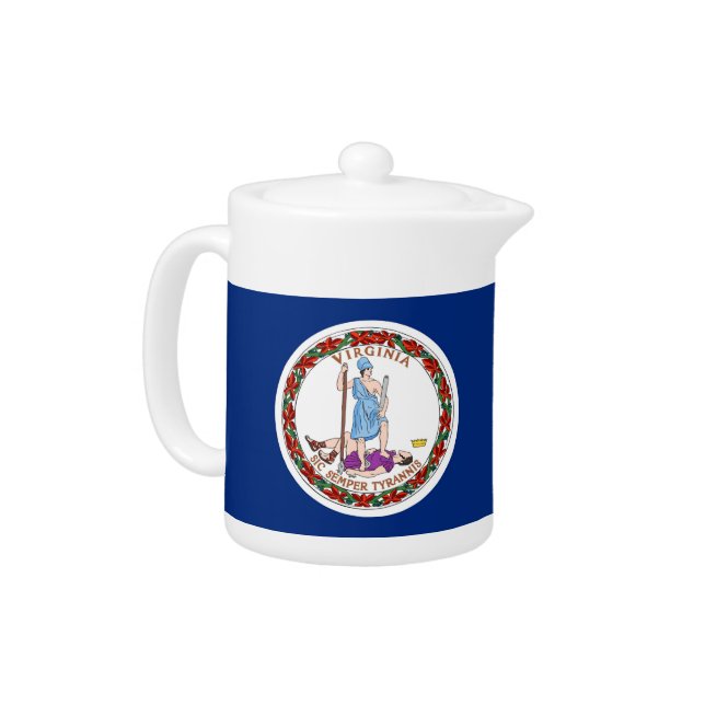 Virginia State Flag Teapot (Left)