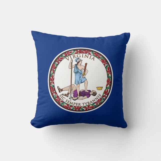 Virginia State Flag Throw Pillow (Front)