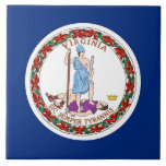 Virginia State Flag Tile<br><div class="desc">Elegant Tile with Flag of Virginia State. United States of America. This product its customizable.</div>