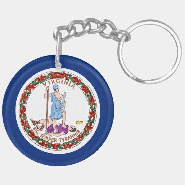 virginia state flag united america republic symbol keychain (Back Left)