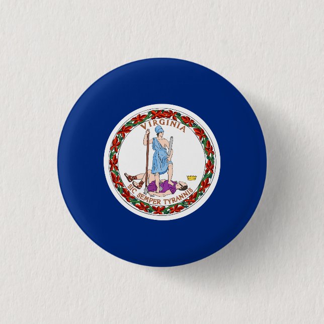 Virginia State Flag USA Button (Front)