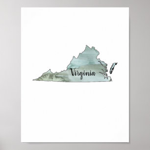 Virginia State Illustration  Poster