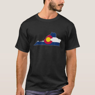 VIRGINIA STATE MAP COLORADO CO Flag Roots Men Wome T-Shirt