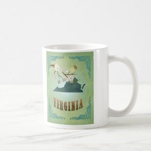 Virginia State Map – Green Coffee Mug