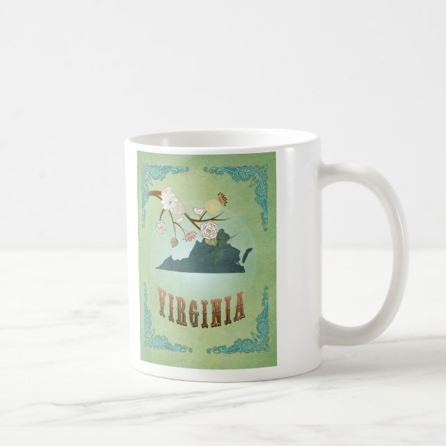 Virginia State Map – Green Coffee Mug (Right)