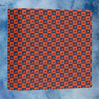 Virginia State Pattern in Retro Orannge and Blue 3 Ring Binder