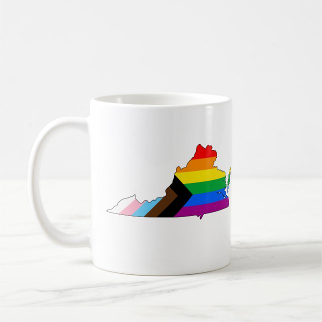 Virginia State Pride LGBTQ Progress Pride Coffee Mug (Left)