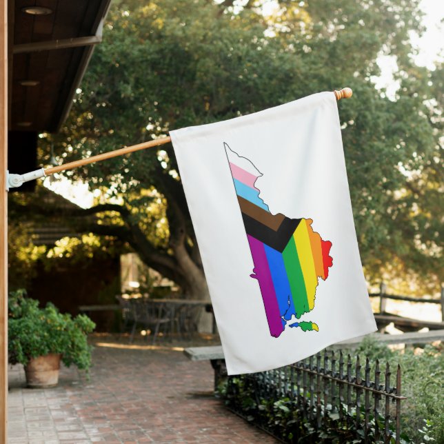 Virginia State Pride LGBTQ Progress Pride House Flag (In SItu)