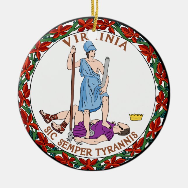 Virginia State Seal Ceramic Ornament (Front)