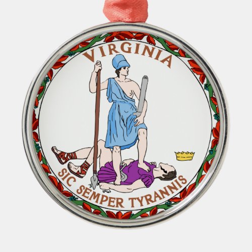 Virginia state sealjpg metal ornament