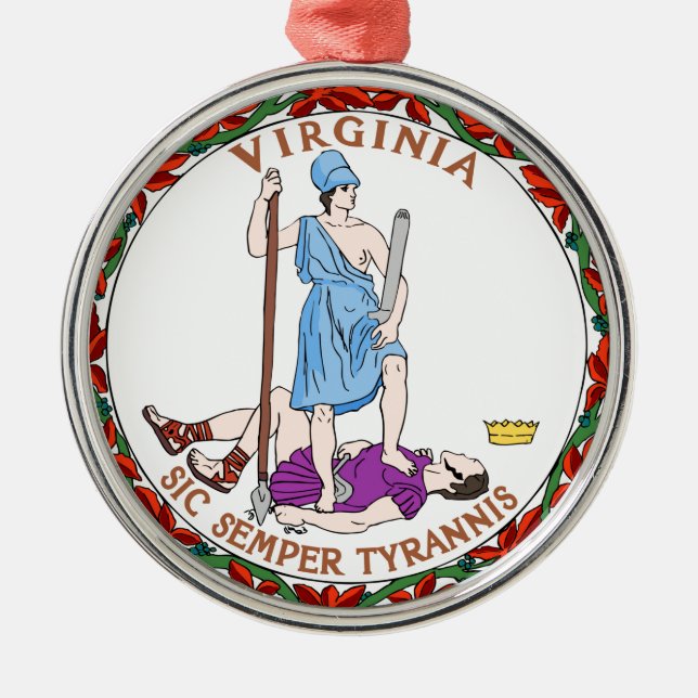 Virginia state seal.jpg metal ornament (Front)