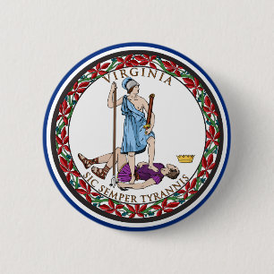 Virginia State Seal, The state flag of Virginia Button