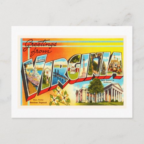 Virginia State VA Old Vintage Travel Postcard_ Postcard