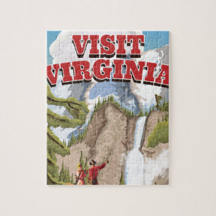 Virginia State vintage travel poster Jigsaw Puzzle