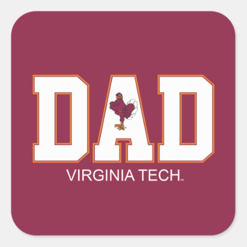 Virginia Tech Dad Square Sticker