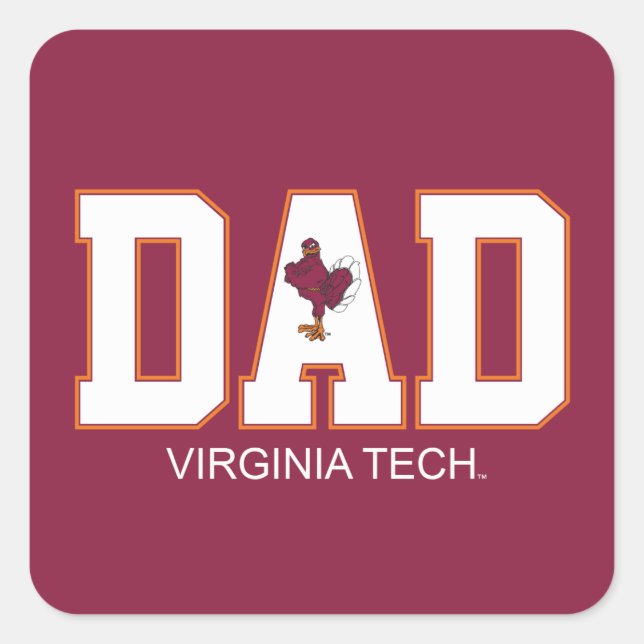 Virginia Tech Dad Square Sticker (Front)