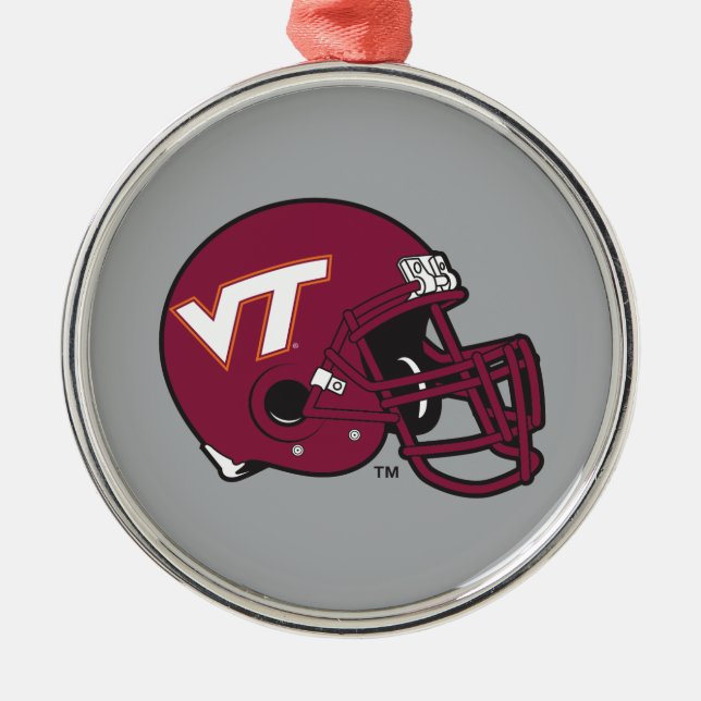 Virginia Tech Helmet Metal Ornament (Front)