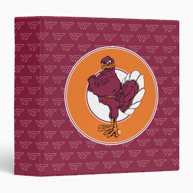 Virginia Tech Hokie Bird 3 Ring Binder (Front/Spine)