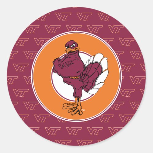 Virginia Tech Hokie Bird Classic Round Sticker