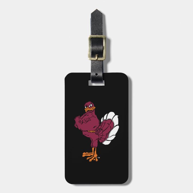 Virginia Tech Hokie Bird Luggage Tag (Front Vertical)