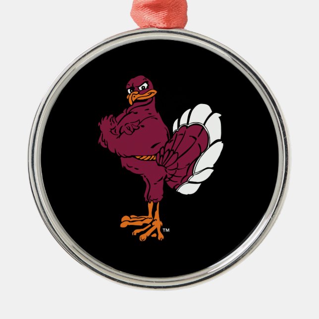 Virginia Tech Hokie Bird Metal Ornament (Front)