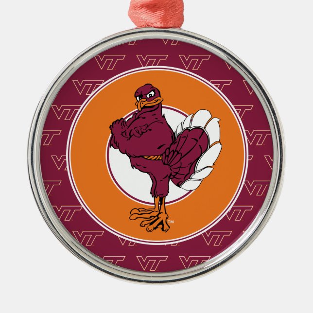 Virginia Tech Hokie Bird Metal Ornament (Front)