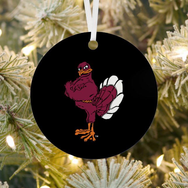 Virginia Tech Hokie Bird Metal Ornament (Insitu)